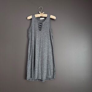 Pink Rose Gray Mini Dress